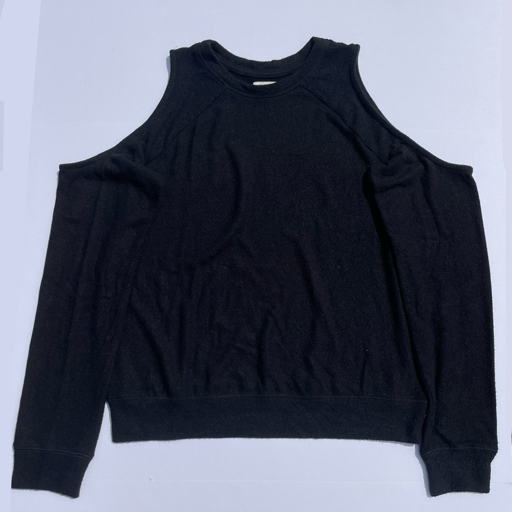 Abercrombie Black Knit Cold Shoulder Sweater - Size S